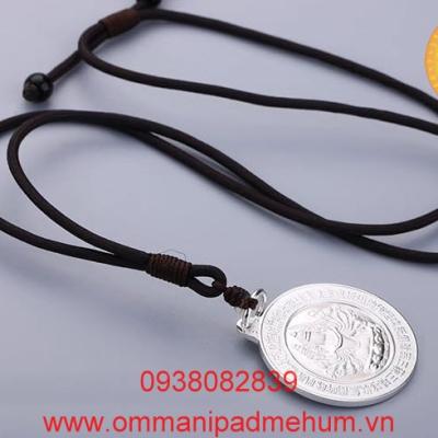 Mặt dây chuyền kính đàn Chuẩn Đề bằng bạc thái